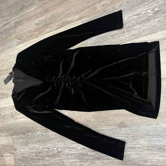 All Saints Mini Velvet Long Sleeve Deep V Dress Size XS - Picture 6 of 7